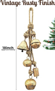 New Arrival Natural Metal Christmas Hanging Bell With Rustic Finish For Festive Tree Decoration Home Display - Product Image 5