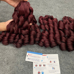 Extensiones de Cabello Humano 100% Rizado y Voluminoso Color Borgoña, Gran Venta - Product Image 6