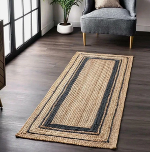 Jute <b>Runner</b> Rug Pure Natural Jute Braided Handmade Area Rug Rustic Modern Look Non-Slip Anti-Bacteria Prayer Living Room Hotel - Product Image 4