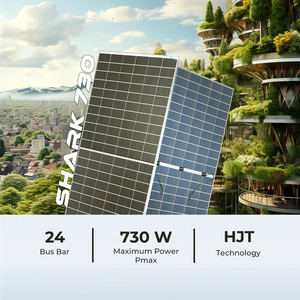 แผงโซลาร์เซลล์ Solar SHARK 640W HJT แบบกระจกสองชั้น ประสิทธิภาพสูง ชนิด N-Type แบบสองหน้า ครึ่งเซลล์ เทคโนโลยี Heterojunction 23.71% - Product Image 2