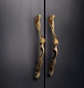 Modern Striped Aluminum Alloy Cabinet Handles <b>Gold</b> Kitchen Wardrobe Door <b>Pulls</b> Matte Black Cupboard Knobs - Product Image 3