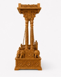 Fabricante de columpios Jhula de madera de teca hechos a medida, columpio Jhula de madera de lujo para villas, columpio Jhula de madera de teca tallado a mano con base de elefante - Product Image 5