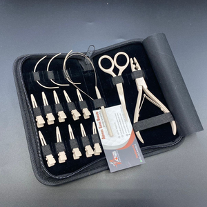 Kit d'outils de pose d'extensions capillaires en acier inoxydable de qualité supérieure, couleur nude, avec logo personnalisé, vente en gros, très demandé - Product Image 6