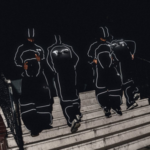 High Street Winter Customizable LOGO Knitted 100% Cotton <b>Wind</b> <b>Breaker</b> Reflective Strips Baggy Fit Hooded Men's Tracksuit - Product Image 4