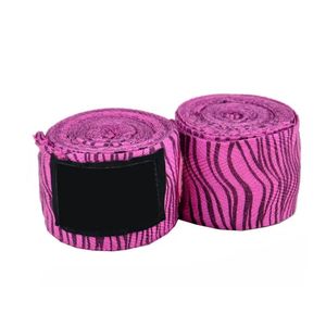 Bandages de boxe en coton à motif zèbre, respirants et élastiques, pour la pratique de la boxe et des arts martiaux en salle de sport - Product Image 1
