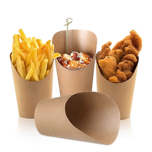Vaso de Papel Kraft Personalizado OEM, Resistente a la Grasa, Desechable, Ecológico, Directo de Fábrica, para Papas Fritas, Pollo y Postres - Product Image 3