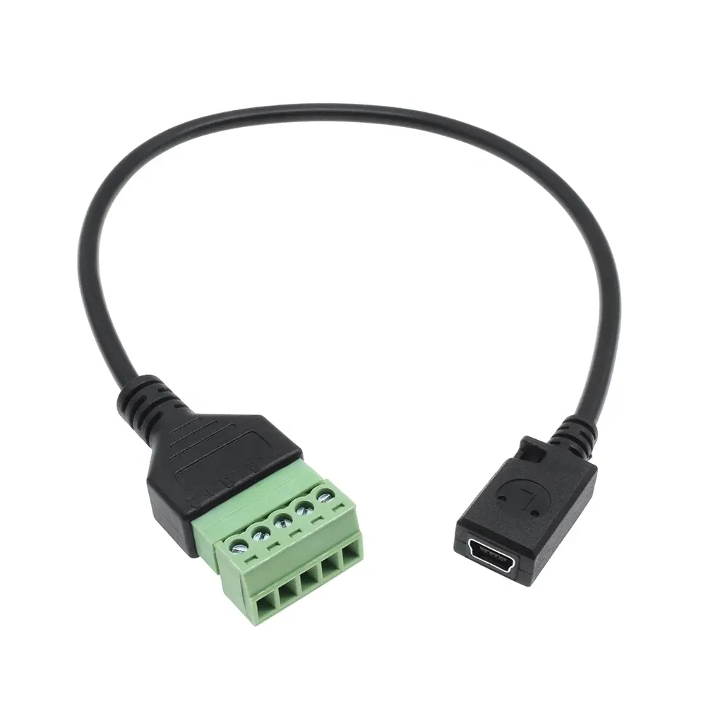 Mini-USB-Buchse auf 5-polige Buchse Schraubens chutz klemmen Steck bares Adapter kabel