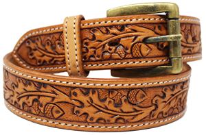 Ceinture en cuir de vachette véritable unisexe longueur personnalisée avec un outillage à la main de style occidental vintage classique gravé de couleur marron - Product Image 2