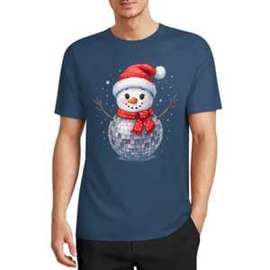 Camiseta para Hombre con Diseño Personalizado a Demanda, Estampado de Muñeco de Nieve, Manga Corta, Cuello Redondo, Ropa Casual, Directo de Pakistán - Product Image 5