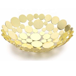 Cesta de fruta de Metal moderna con tema de hojas y flores, cesta de fruta redonda decorativa para mesa, cesta de decoración del hogar a precio al por mayor - Product Image 5