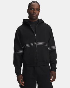 Newest Design Men's Black Lining Hooded Zip-Up Sweatshirt Solid Color French Terry 100% Cotton Drop Shoulder Casual Embroidered - Product Image 1