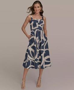 Robe mi-longue imprimée A-Line pour femmes | Donna Karan New York - Product Image 2