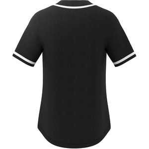 Maillot de baseball unisexe noir à manches courtes, boutonné devant, respirant, en polyester, coupe classique pour adulte, toutes saisons, couleur unie - Product Image 2