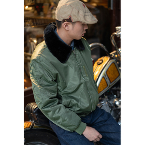 Blouson bomber de style nouveau avec col en fourrure original, broderie personnalisée, fermeture éclair, blouson bomber surdimensionné - Product Image 5