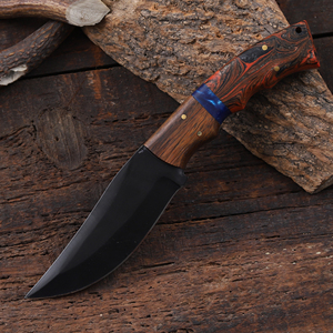 Cuchillo de caza y camping Nordic Forge con hoja fija recubierta en polvo, mango de resina y madera de grado industrial, personalizado OEM. - Product Image 3