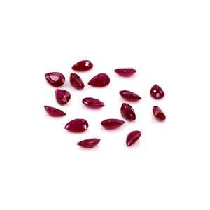 Rubíes naturales sin tratar de Mozambique, calibrados en forma de pera de 4x6 mm, piedras preciosas de rubí facetadas naturales sueltas para la fabricación de joyas, listas para usar. - Product Image 1