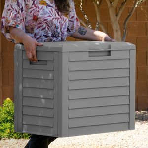 Contenitore da Esterno per Terrazza da 35 Galloni, Impermeabile in Resina, Design Elegante e Durevole, Grigio - Product Image 4