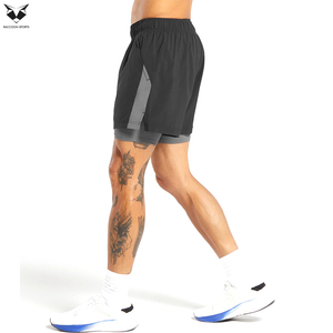 Wholesale <b>Men</b> Sports Gym <b>Shorts</b> Quick Dry Mesh Running <b>Shorts</b> Two Sides Pocket Custom Logo Printed Fitness <b>Shorts</b> - Product Image 2