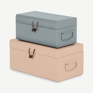 ตู้เก็บของโลหะสีขาวสไตล์มินิมอลพร้อมหูจับด้านข้าง กล่องจัดระเบียบแบบมั่นคงสำหรับตกแต่งภายในที่ทันสมัย - Product Image 5