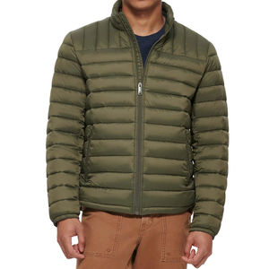 Vestes matelassées d'hiver imperméables personnalisées pour hommes à col montant, style course, noires, pour l'extérieur, vente en gros - Product Image 1
