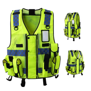 Chaleco de Seguridad Reflectante Ajustable de Poliéster para Obras de Construcción, Chaquetas con Logotipo Personalizable, Chaqueta Reflectante - Product Image 3