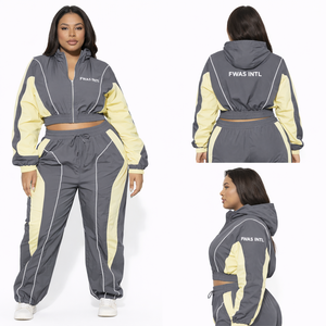 Veste zippée en nylon de qualité supérieure, légère, imperméable, respirante, coupe-vent, ensemble de survêtement pour femmes et hommes. - Product Image 1