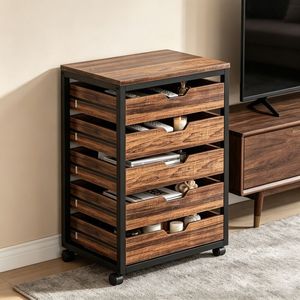 Mobiletto con 5 Cassetti in Stile Mid-Century Modern per Soggiorno, Camera da Letto e Home Bar - Product Image 5