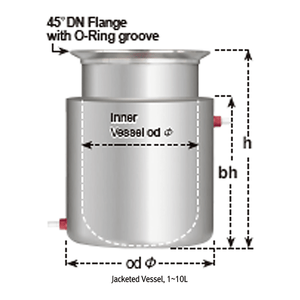 Cuve de réaction sous vide à double enveloppe en acier inoxydable 304, 1-10L, avec bride DN, pour laboratoire - Product Image 3