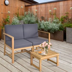Canapé 3-en-1 en bois d'acacia avec table basse amovible - Product Image 5