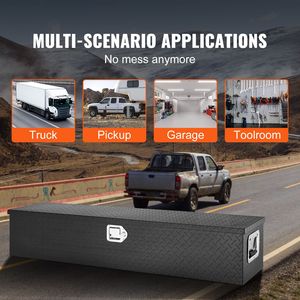 "Aluminum Truck Bed Tool Box <b>with</b> Diamond Plate <b>Lock</b> and Side Handle Keys PC Material <b>Wheels</b>" - Product Image 3