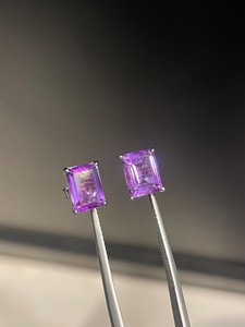 Boucles d'oreilles clous en améthyste, argent sterling, pierre de naissance de février, bijoux pour femme - Product Image 5