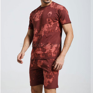 Conjunto de Pantalones Cortos Tie Dye para Hombre, Color Sólido, Ropa de Moda, Corte Ajustado - Product Image 3