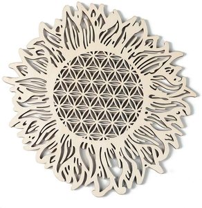 Decoración de Pared de Geometría Sagrada en Madera Cortada con Láser Personalizada, Cubo de Metatrón, Posavasos de Geometría Sagrada, Tapete de Meditación de Geometría Sagrada - Product Image 3
