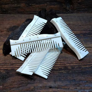 Handmade High Quality Viking Buffalo Bone <b>Hair</b> <b>Comb</b> Carved Flower Style Natural Bone Salon Fashion Use Massage Scraping <b>Comb</b> - Product Image 5