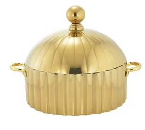 Marmite en métal de qualité supérieure, chauffe-plat isotherme en acier inoxydable, bol de service avec couvercle pour table à manger - Product Image 1