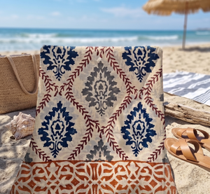 Sarong indien traditionnel imprimé en coton indigo, paréo de plage pour femme, élégant sarong de plage en coton bleu à imprimé floral, maillot de bain - Product Image 6