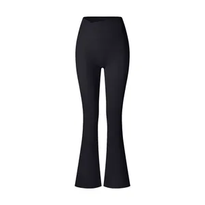 OEM Supply Customized <b>Leggings</b> High Waist <b>Flared</b> Leg Full Length Spandex Polyester Four-Way Stretch Elastic Waist Anti-Bacterial - Product Image 6