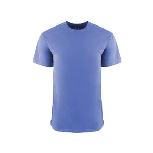 T-shirt en coton uni pour homme, manches courtes, col rond, coupe classique, couleur unie, jersey tricoté décontracté - Product Image 1