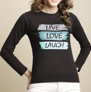 Camiseta extragrande de algodón estampada para mujer, camiseta estampada personalizada para mujer, extragrande Camiseta estampada de manga larga de alta calidad - Product Image 3