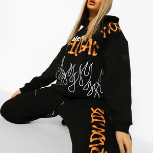 Women's Solid Color Hooded Eco-Friendly Tracksuit <b>Set</b> Full Sleeve Pullover Front Casual Regular Fit with Side Pocket Winter Wear - Product Image 4