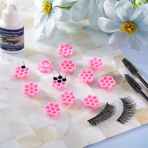 Disposable Three Color Flower Shape Eyelash Glue Cups <b>Adhesive</b> Holder Tray for <b>Lash</b> Extension - Product Image 4