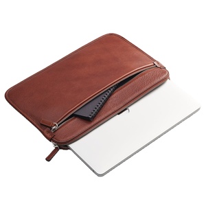 Yüksek kaliteli deri dizüstü fermuar taşıma çantası Laptop evrak hakiki deri kol kapağı erkekler için kadın - Product Image 5