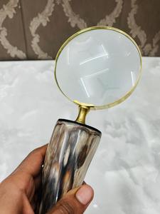 Lupa de latón hecha a mano con mango de cuerno natural auténtico | Lupa óptica vintage para lectura e inspección (el color puede variar) - Product Image 4