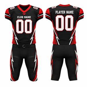 Conjunto de Camiseta de Fútbol Americano Personalizada para Hombre, Minnesota, Negra, Roja y Blanca, con Estampado por Transferencia de Calor, Cuello en V, Manga Corta, Absorbe la Humedad, Corte Regular - Product Image 1