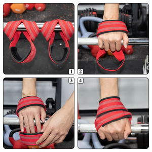 Sangles de poignet pour musculation et entraînement en salle de sport, personnalisables avec logo OEM, forme 8, légères, en caoutchouc, avec fermeture à clip, pour femmes, vente en gros - Product Image 6