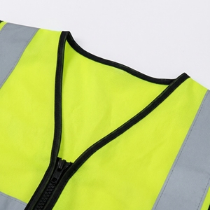 Chaleco de Seguridad Fluorescente Amarillo de Alta Visibilidad, Chaleco de Trabajo Reflectante con Cierre Frontal, Equipo de Seguridad para la Construcción, Fabricante OEM - Product Image 3