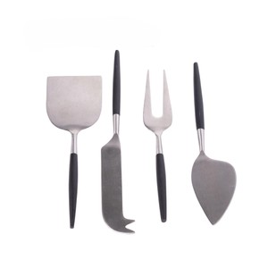 4PCS Stainless Steel <b>Cheese</b> <b>Knife</b> <b>Set</b> with Black Handle <b>Cheese</b> Serving Tools Wholesale - Product Image 4