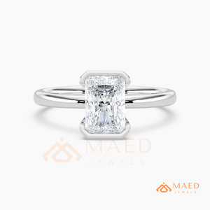 925 Sterling <b>Silver</b> <b>Emerald</b> Cut Moissanite Engagement <b>Ring</b> Lab Grown Diamond Bridal Jewelry Women USA Luxury - Product Image 5
