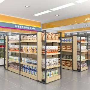 Estantes de acero multicapa para supermercado, estantes de exhibición de acero o madera combinados para uso en <span class=keywords><strong>el</strong></span> supermercado - Product Image 6