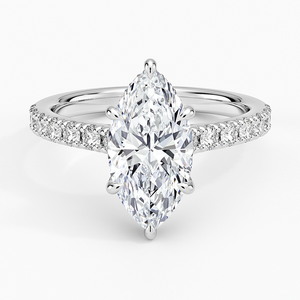 Anillo BOJ 0109 con Corte Marquesa, Plata 925, Engaste de Puntas Delicado, Anillo Solitario con Diamante de 2ct, Color D, VVS1, Moissanita Certificada por GRA - Product Image 1